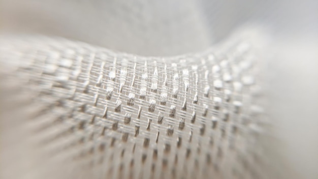 detal haftu na lnianej tkaninie